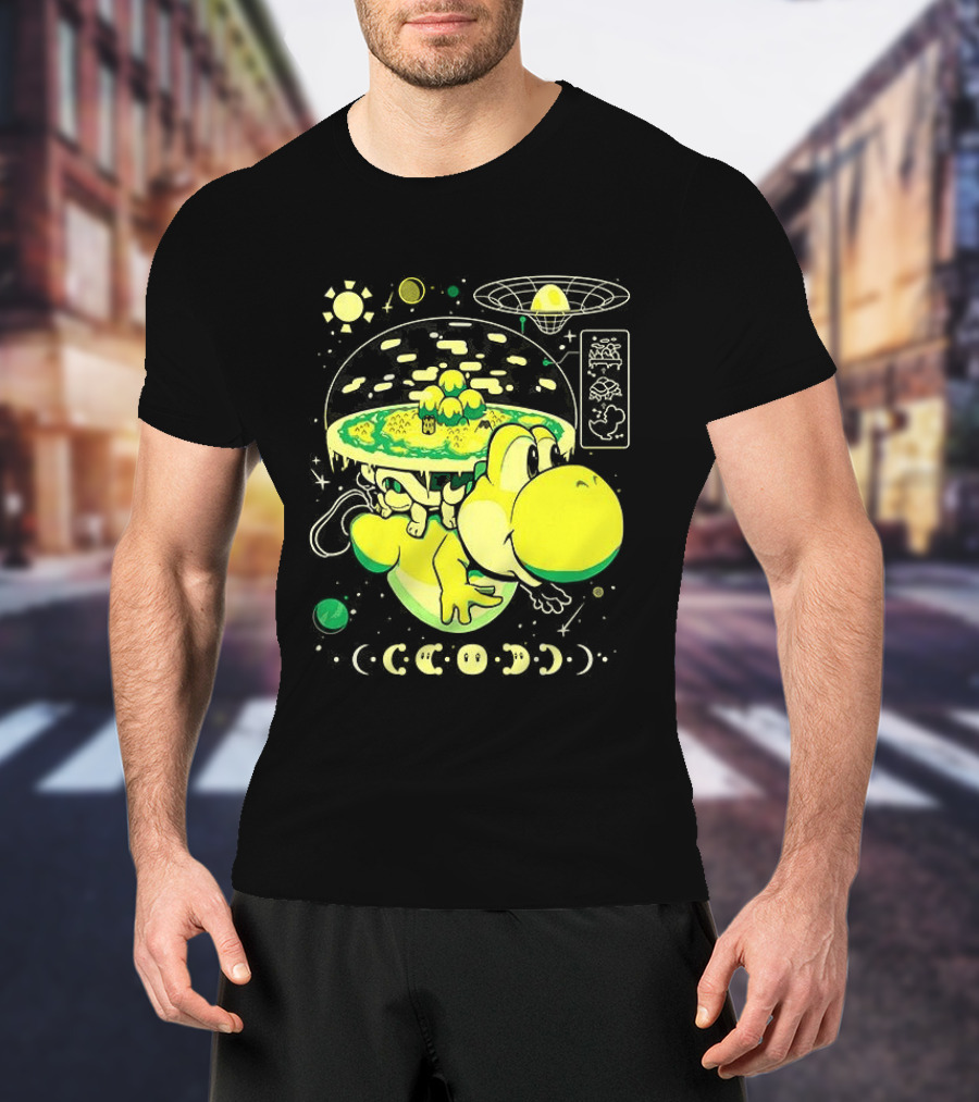 Yoshi Whole World Within His Shell Super Mario World Iconic Nintendo T-Shirt