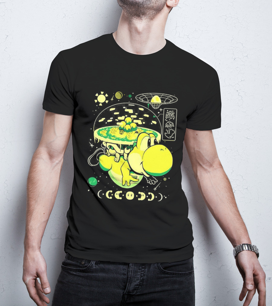 Yoshi Whole World Within His Shell Super Mario World Iconic Nintendo T-Shirt