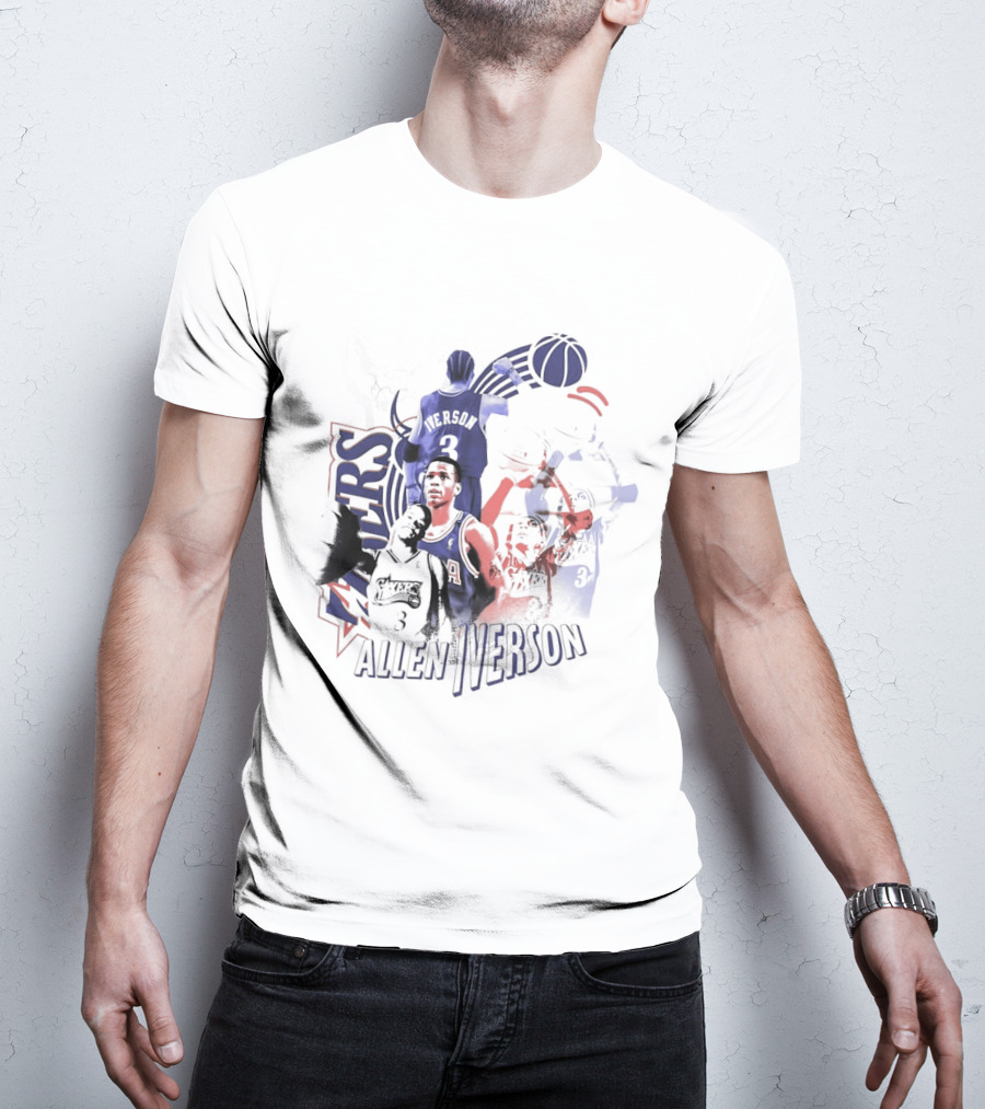 Allen Iverson Philadelphia 76ers Number 3 Basketball T-Shirt