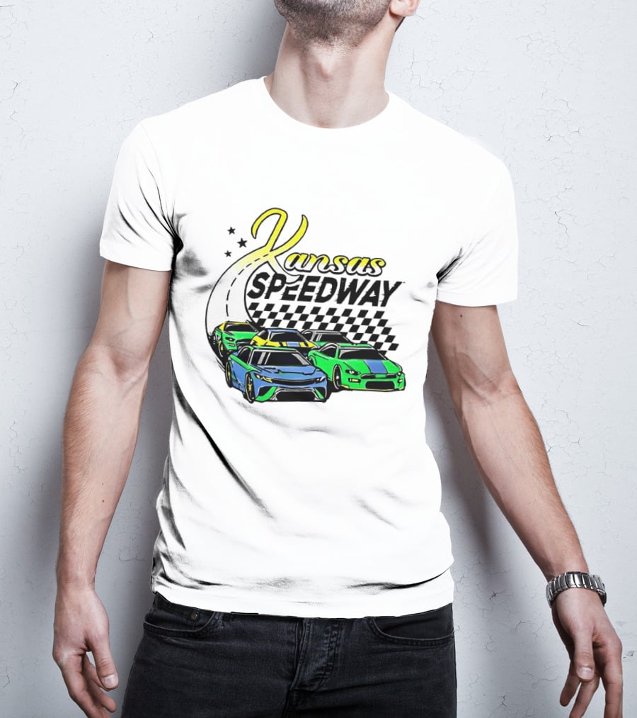 Kansas Speedway Racing Fast Cars And Checkered Flags T-Shirt