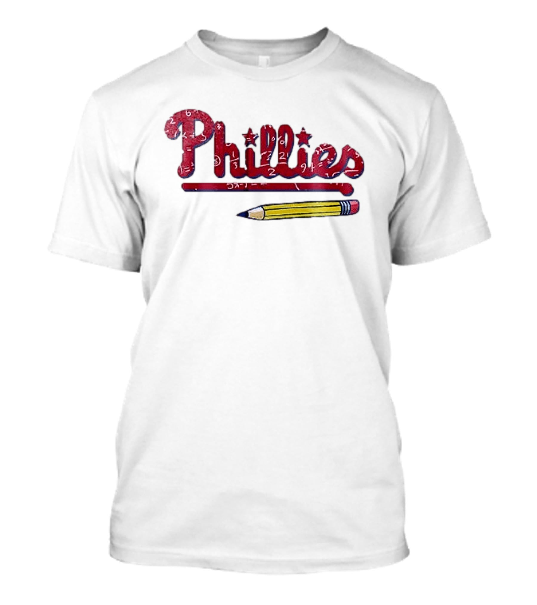 Philadelphia Phillies Teacher Appreciation Pencil And Numbers T-Shirt