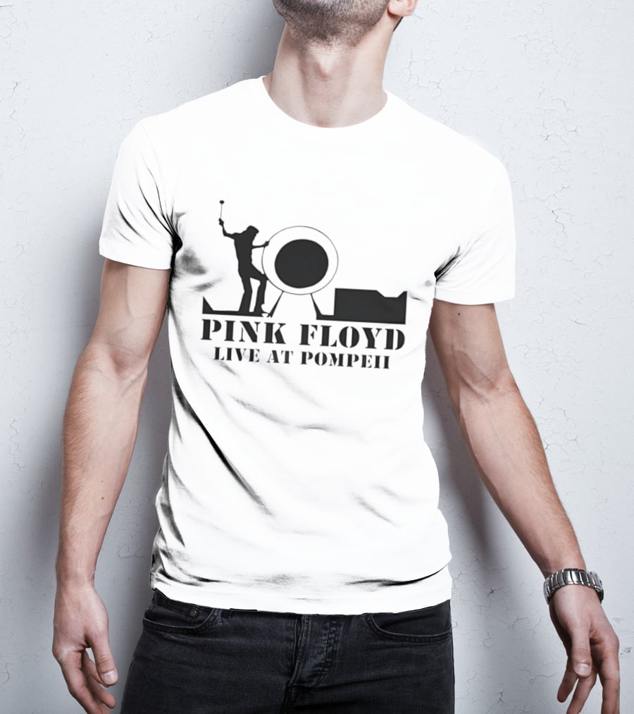 Pink Floyd Live At Pompeii Drummer Silhouette Concert T-Shirt