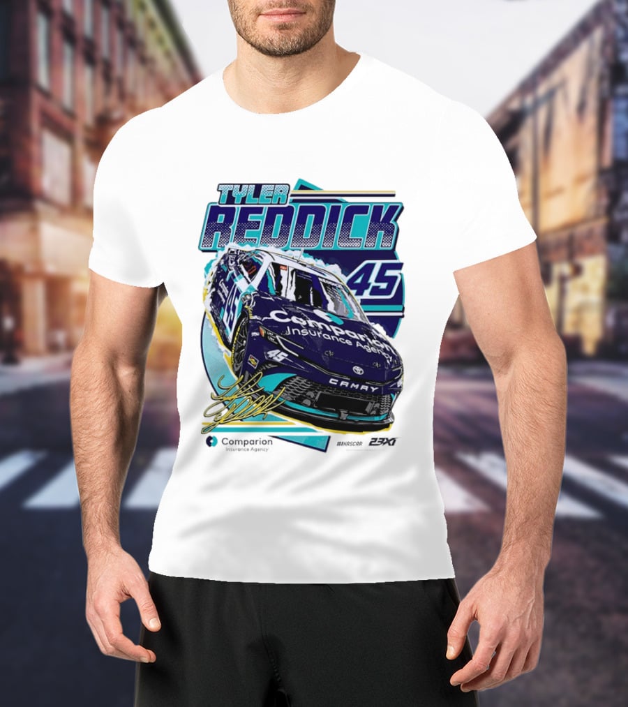 Tyler Reddick 45 Companion Insurance Agent 23XI Racing Toyota Camry T-Shirt