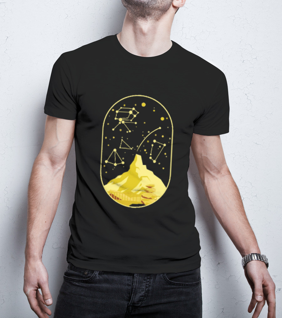 Cairn Minimalist Mountain Constellation Starry Sky T-Shirt