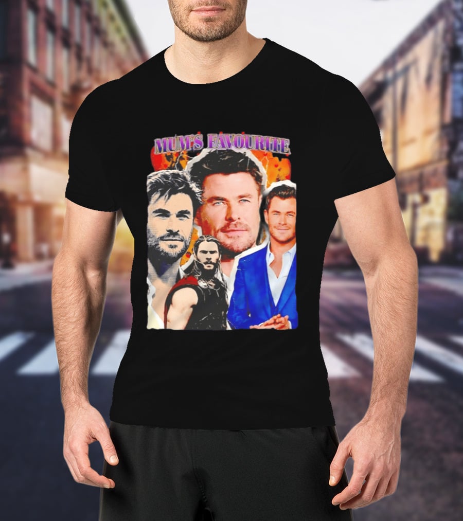 Mum's Favourite Chris Hemsworth Collage T-Shirt