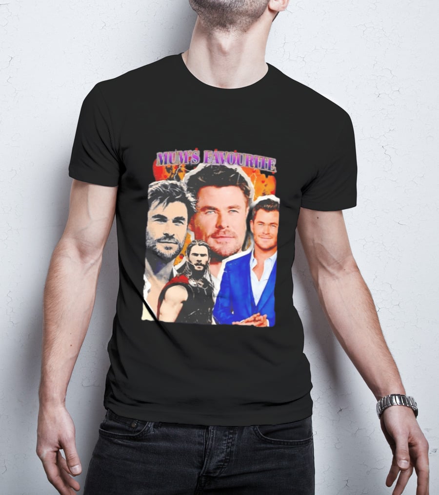 Mum's Favourite Chris Hemsworth Collage T-Shirt