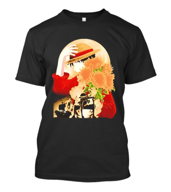Monkey D. Luffy Red Outfit Straw Hat Sunflower Pirate Adventure T-Shirt