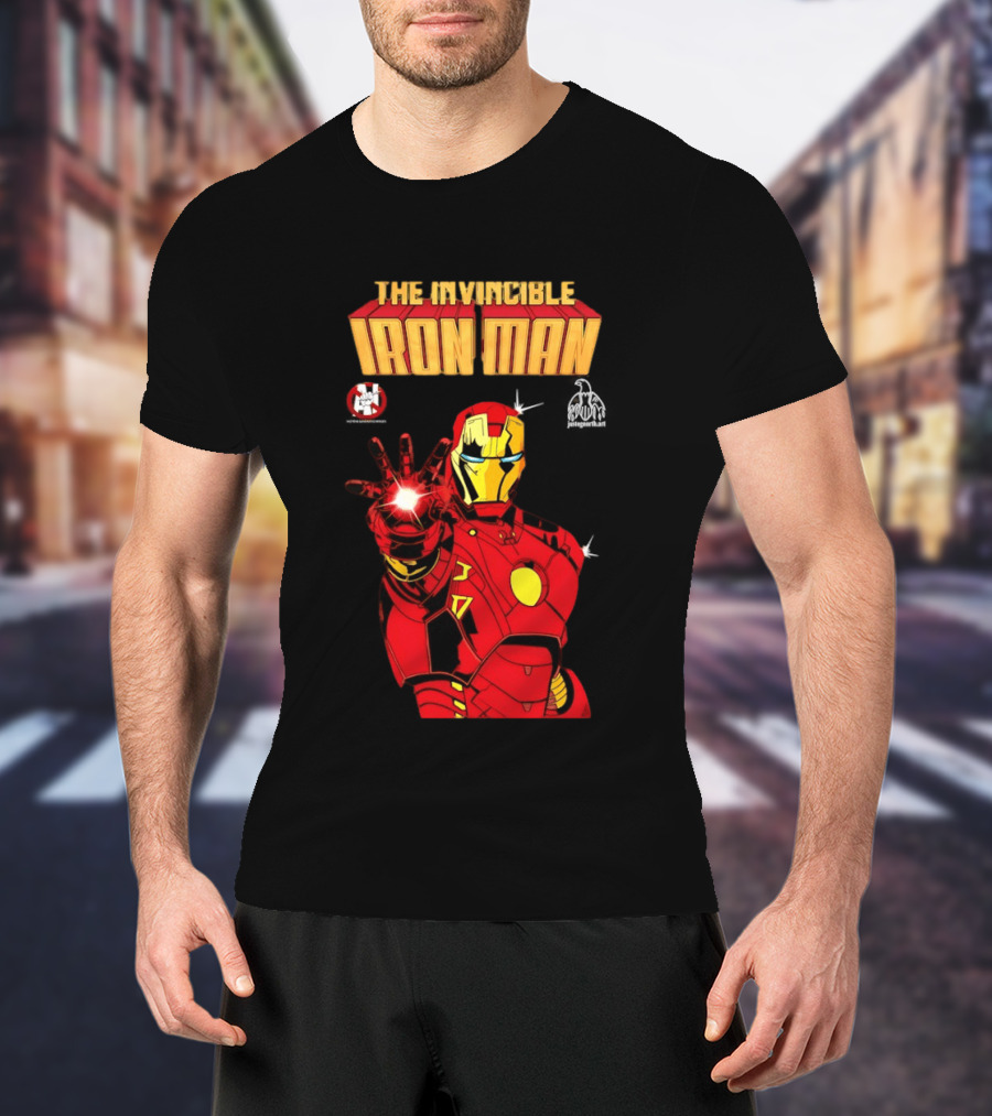 The Invincible Iron Man Superhero Iconic Armor Power Pose T-Shirt