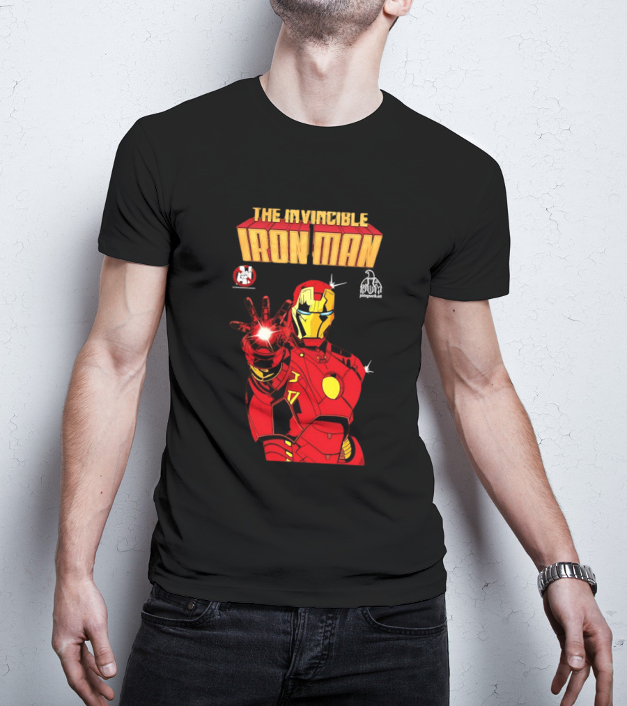 The Invincible Iron Man Superhero Iconic Armor Power Pose T-Shirt