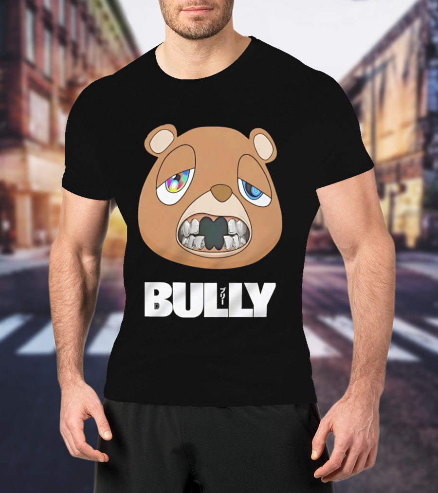 Bully Kanye Bear Character With Multicolored Eyes And Grills T-Shirt