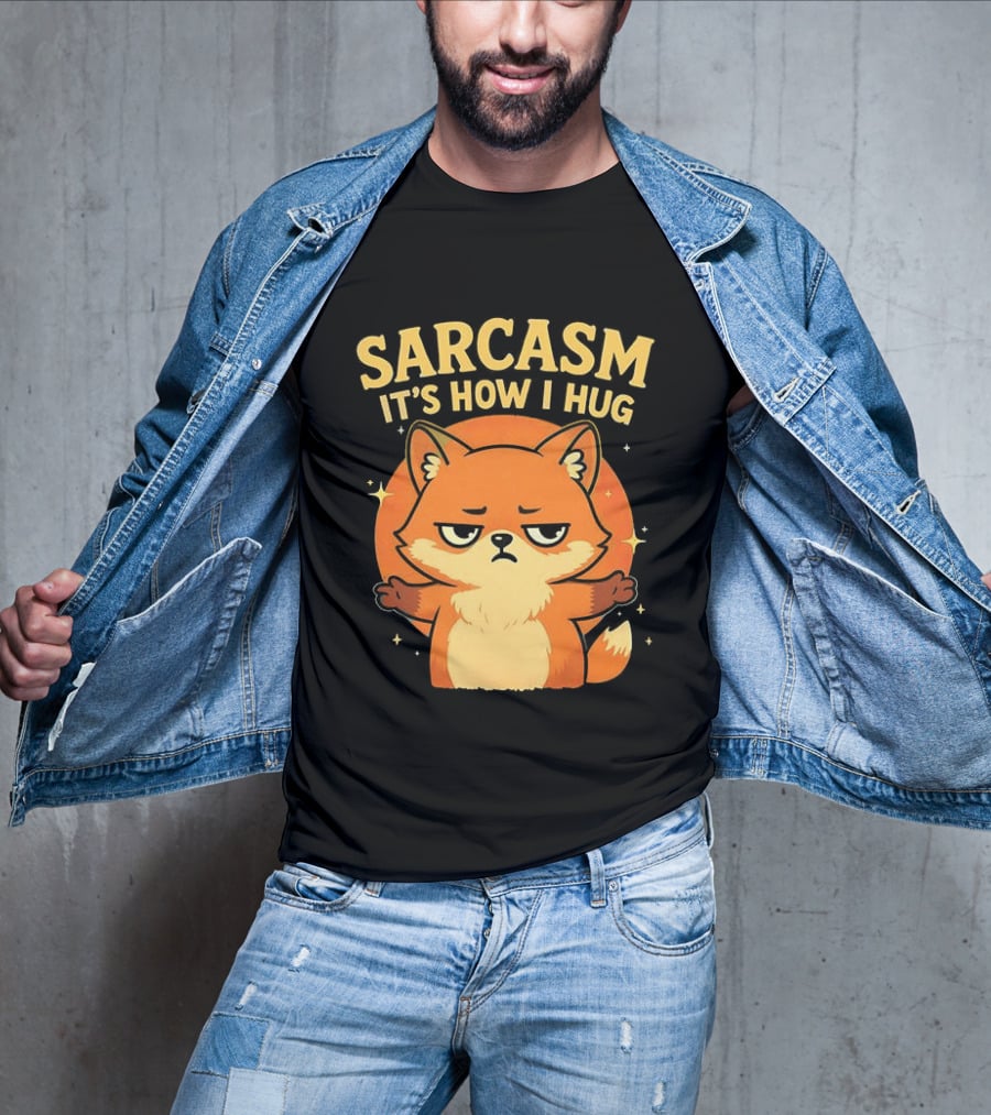 Sarcasm It's How I Hug Chibi Fox T-Shirt