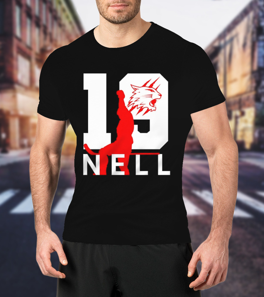 NELL 19 Wildcat Silhouette With Red Figure T-Shirt