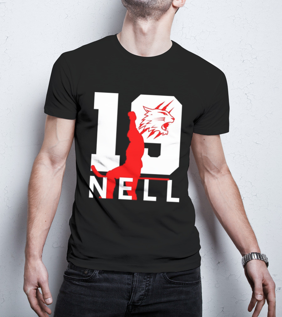 NELL 19 Wildcat Silhouette With Red Figure T-Shirt