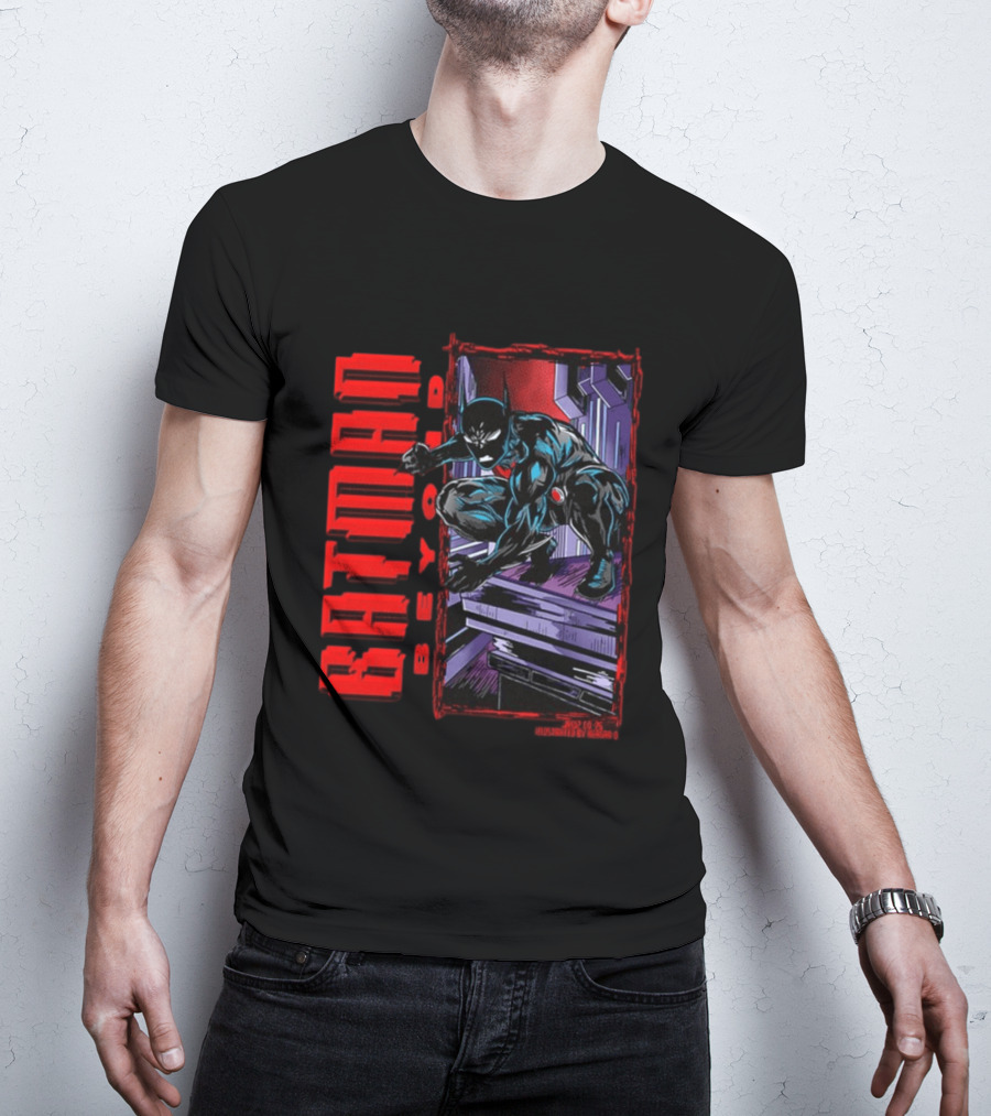 Batman Beyond Combat Readiness Stance Dynamic Gotham City Scene T-Shirt
