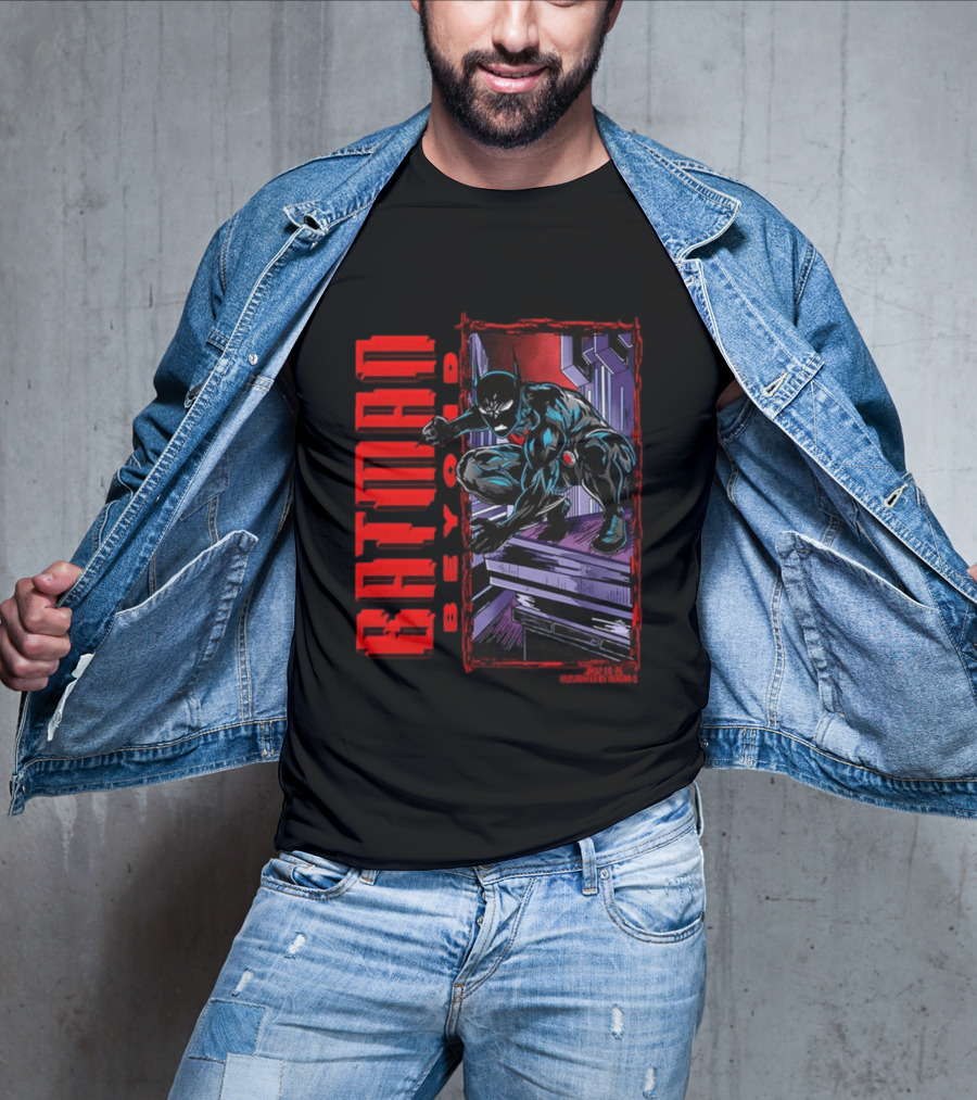 Batman Beyond Combat Readiness Stance Dynamic Gotham City Scene T-Shirt