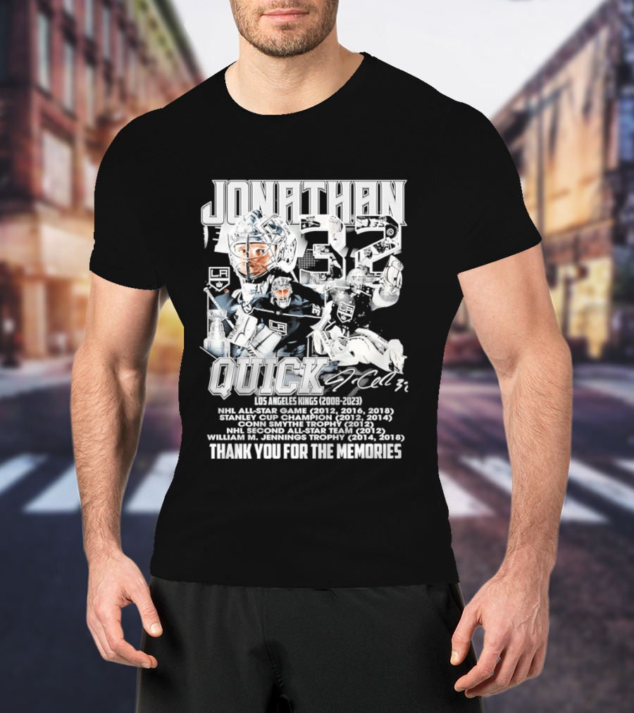 Jonathan Quick Los Angeles Kings NHL All Star Stanley Cup Champion Thank You For The Memories T-Shirt