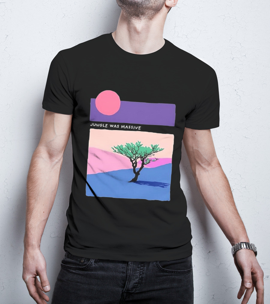 Jungle Was Massive Tree Vintage Sunset Aesthetic Nature Scene T-Shirt