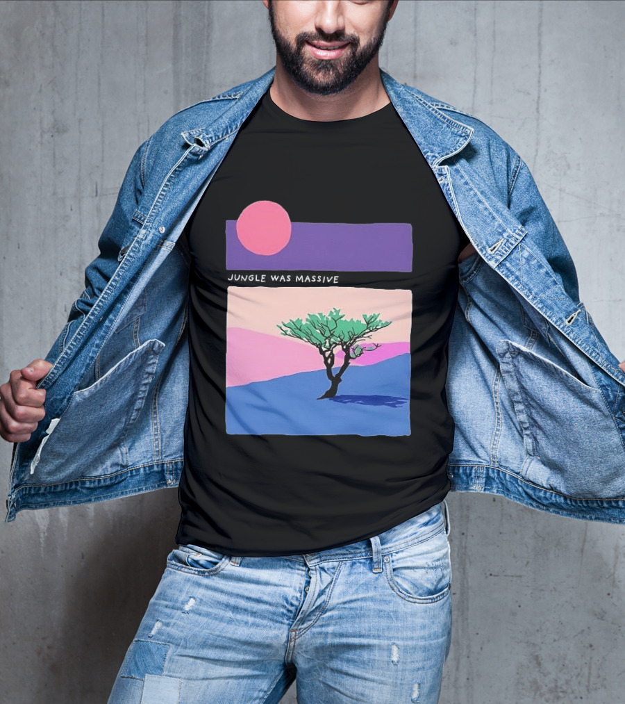 Jungle Was Massive Tree Vintage Sunset Aesthetic Nature Scene T-Shirt