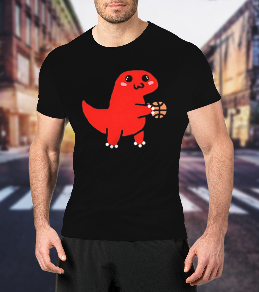 Kawaii Kawaii Toronto Raptors Cute Red Dinosaur Basketball T-Shirt