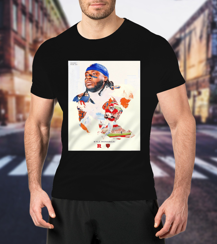 Round 7 Pick 233 Kyle Monangai Chicago Bears Rutgers Football T-Shirt