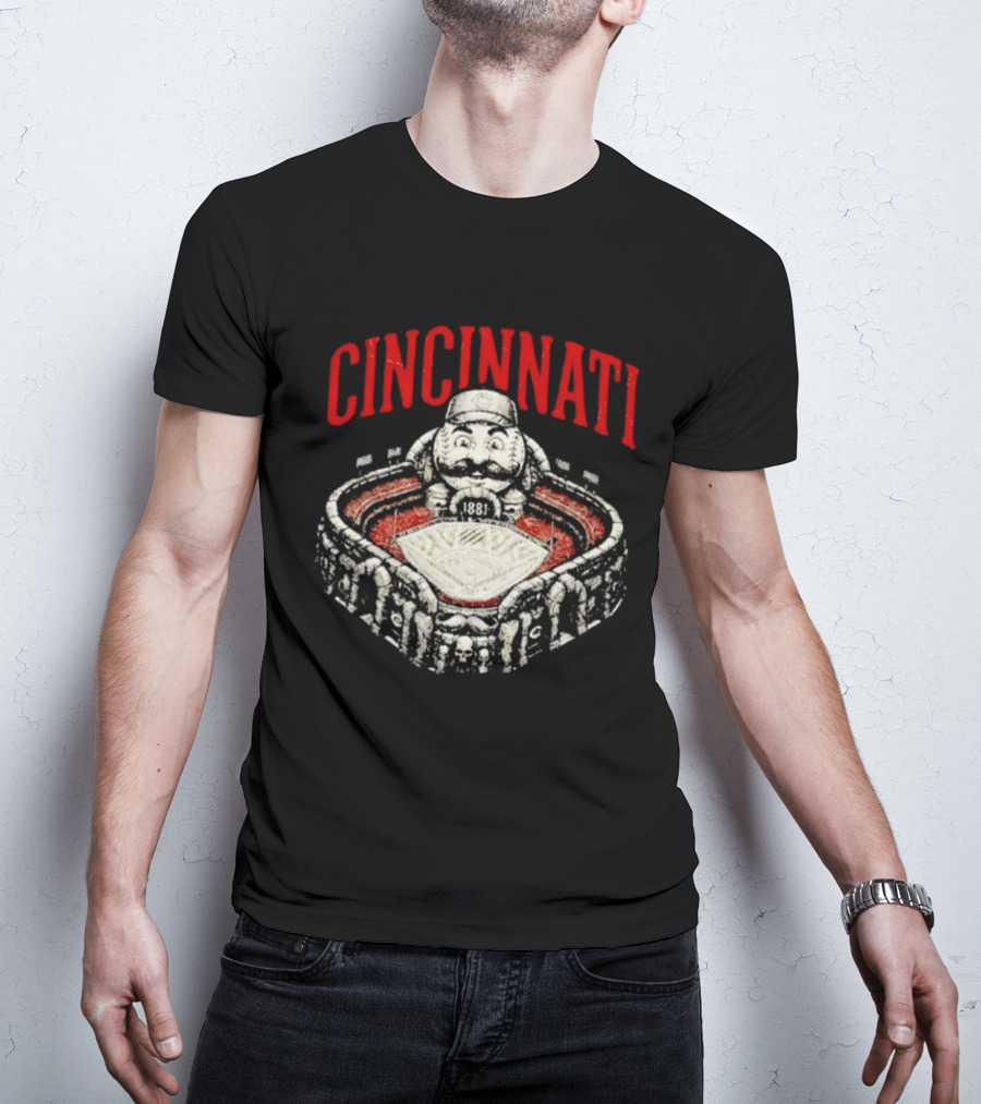 Cincinnati Reds Stadium 1881 Mascot Mashup T-Shirt