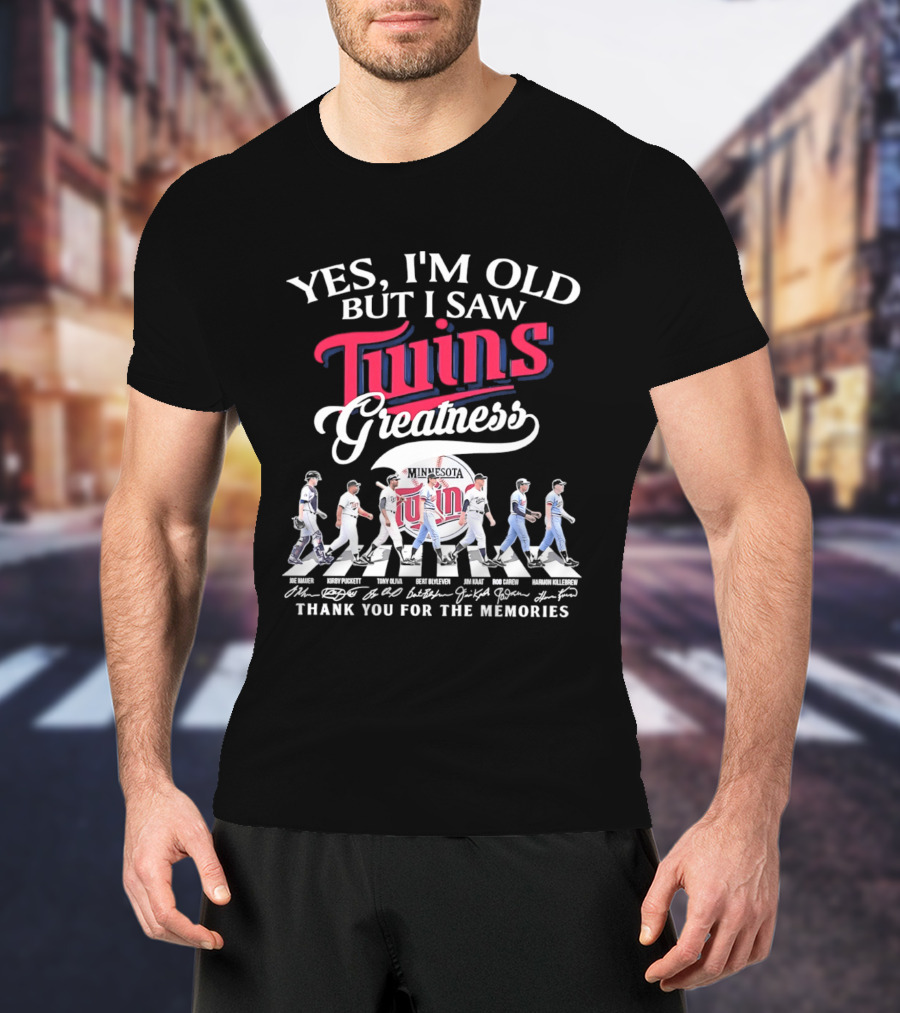 Yes I'm Old But I Saw Twins Greatness Thank You For The Memories Signatures T-Shirt