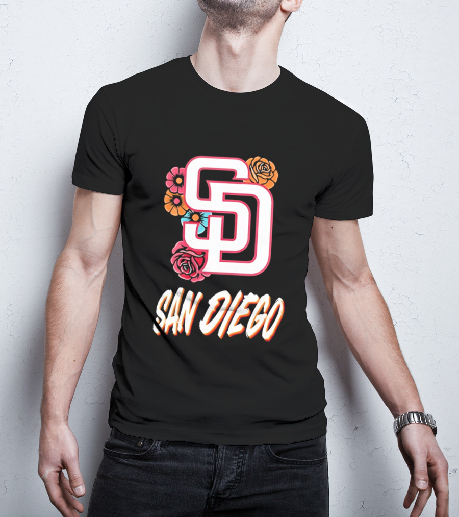 San Diego Padres 2026 Rose Floral SD T-Shirt