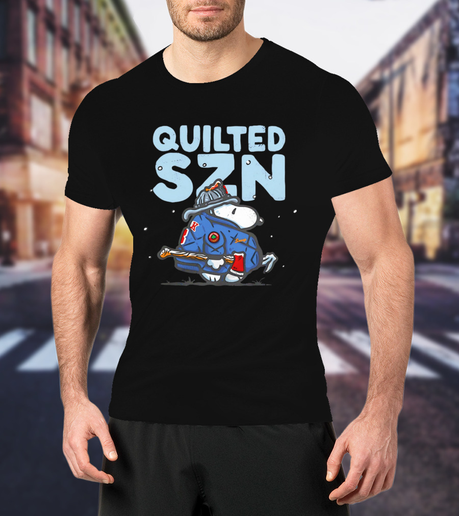 Snoopy Quilted SZN Firefighter Jacket With Axe T-Shirt