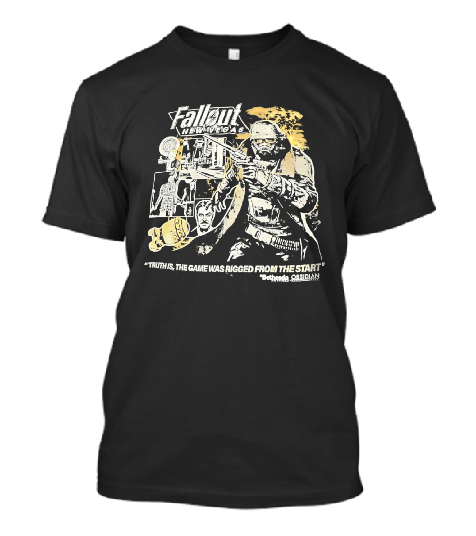 Fallout New Vegas Truth Is The Game Was Rigged From The Start Retro Gaming T-Shirt