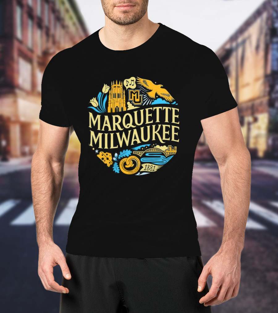 Marquette Milwaukee M And Milwaukee Scenes T-Shirt