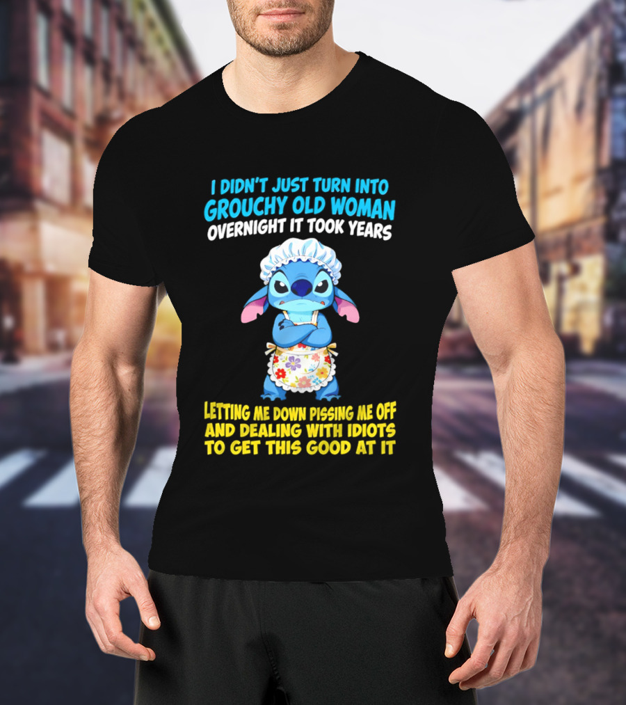Stitch Housewife Grouchy Old Woman Letting Me Down Pissing Me Off Dealing With Idiots T-Shirt