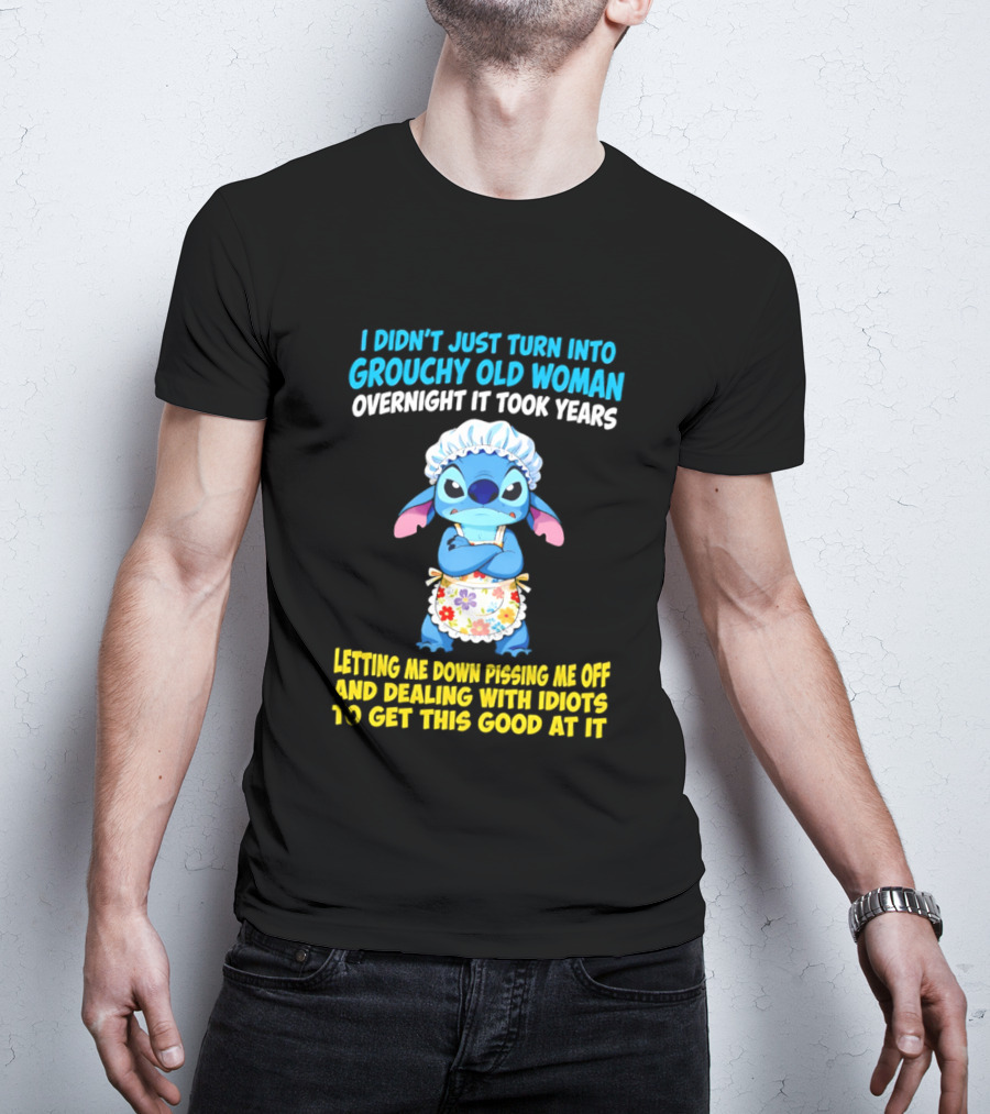 Stitch Housewife Grouchy Old Woman Letting Me Down Pissing Me Off Dealing With Idiots T-Shirt