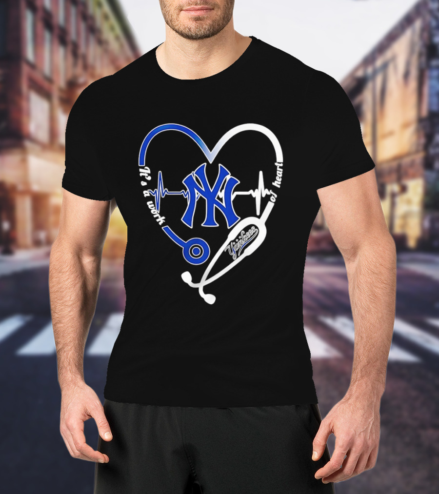 New York Yankees Heartbeat Stethoscope MLB Fan T-Shirt
