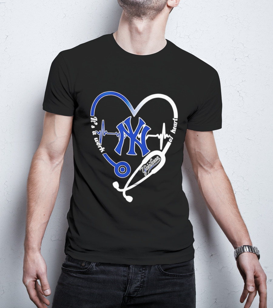 New York Yankees Heartbeat Stethoscope MLB Fan T-Shirt