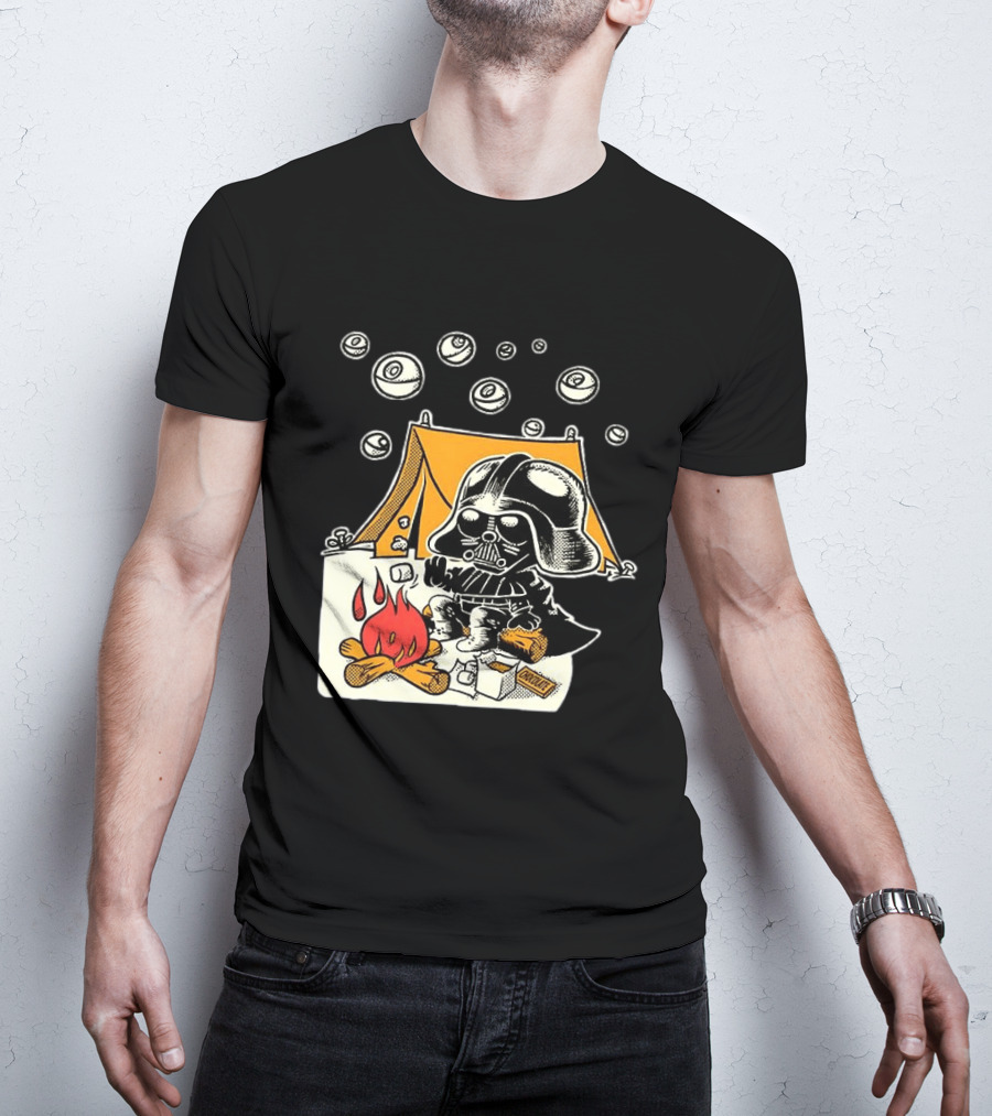 Under Death Stars Darth Vader Star Wars Camping Marshmallows Chocolate T-Shirt