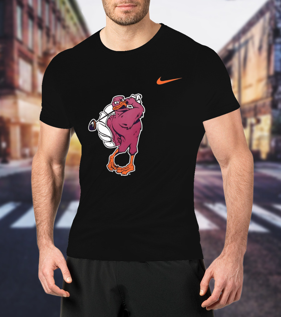 Virginia Tech Hokies Golfing Nike Swoosh Bird T-Shirt