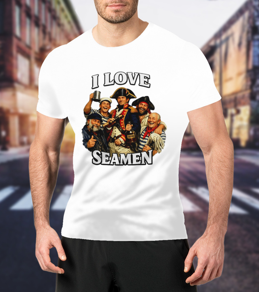 I Love Seamen Pirate Rum Crew Celebrating Together T-Shirt