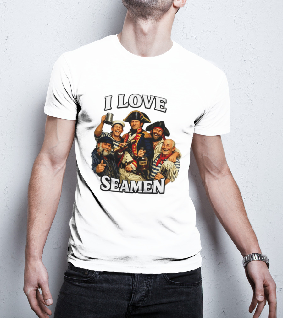 I Love Seamen Pirate Rum Crew Celebrating Together T-Shirt