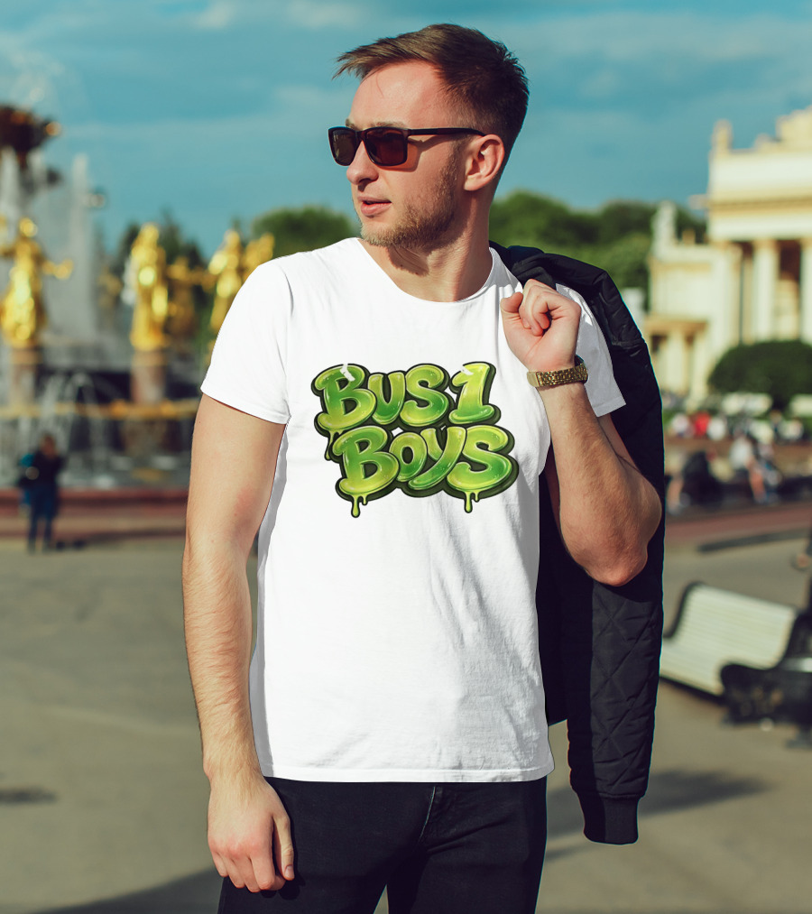 Bus 1 Boys Dripping Green Graffiti T-Shirt