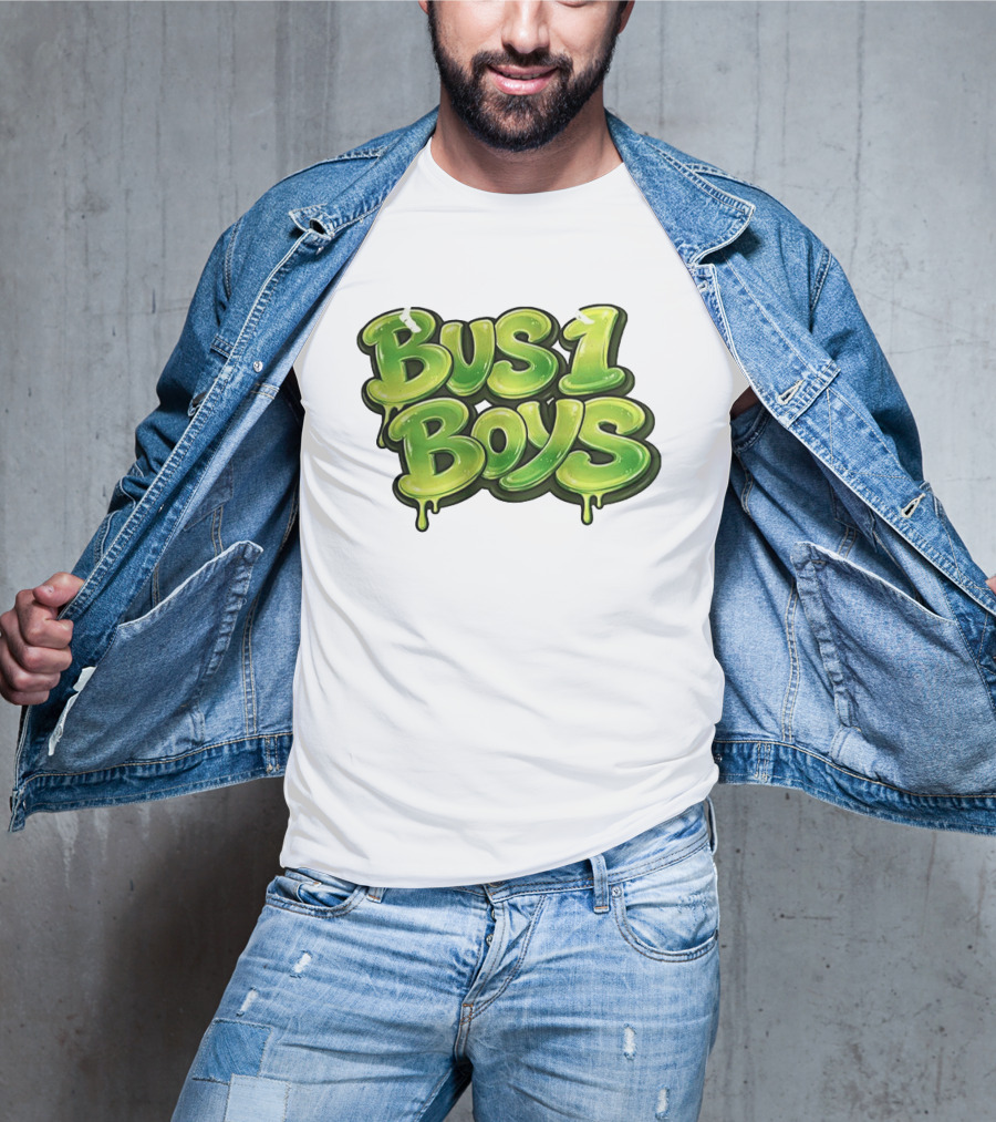 Bus 1 Boys Dripping Green Graffiti T-Shirt