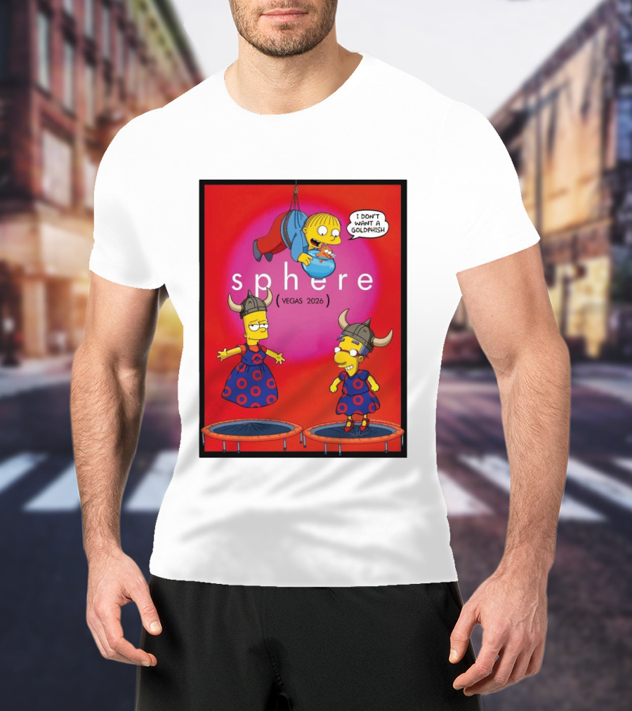 Phish X Simpsons Sphere Vegas 2026 Tour Goldfish Boogie New Springfield T-Shirt