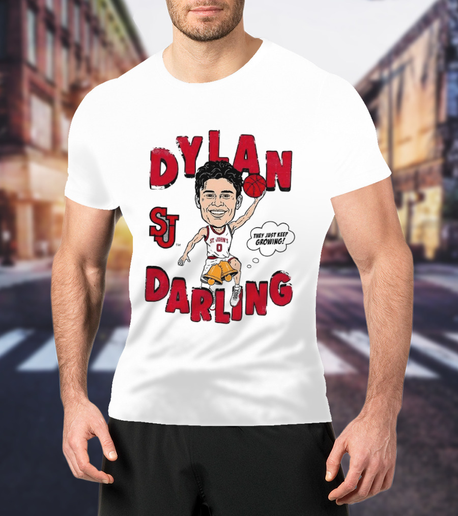 Dylan Darling St J Basketball Keep Growing Player Sketch T-Shirt