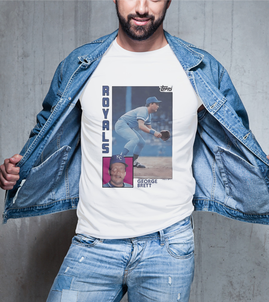 Kansas City Royals George Brett Topps 1984 Baseball Card T-Shirt