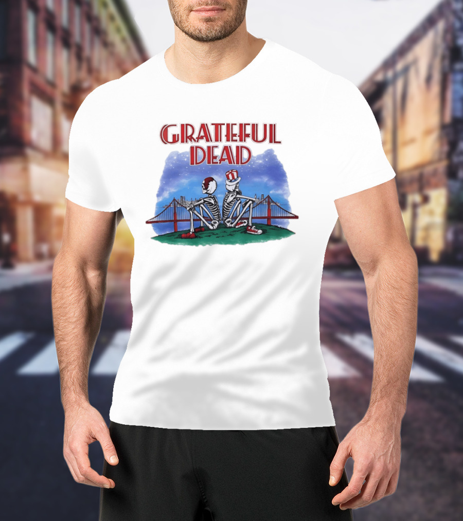 Grateful Dead Skeleton Bridge Scene T-Shirt