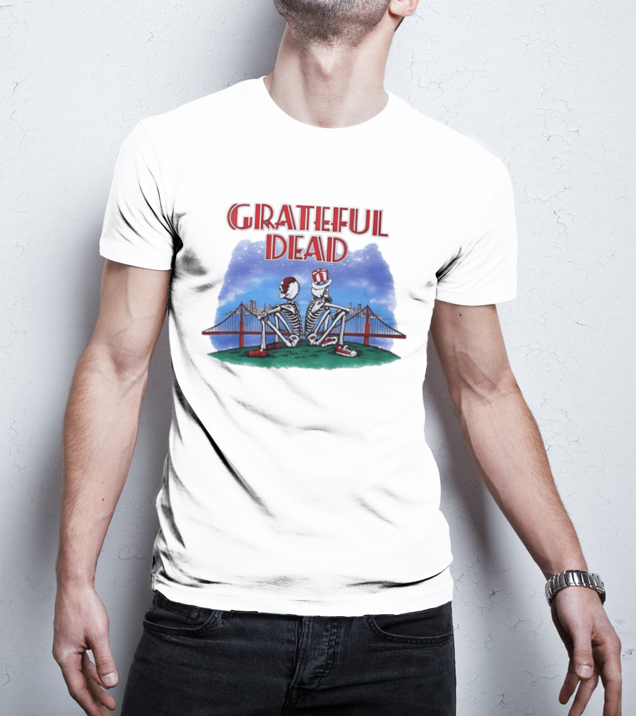 Grateful Dead Skeleton Bridge Scene T-Shirt