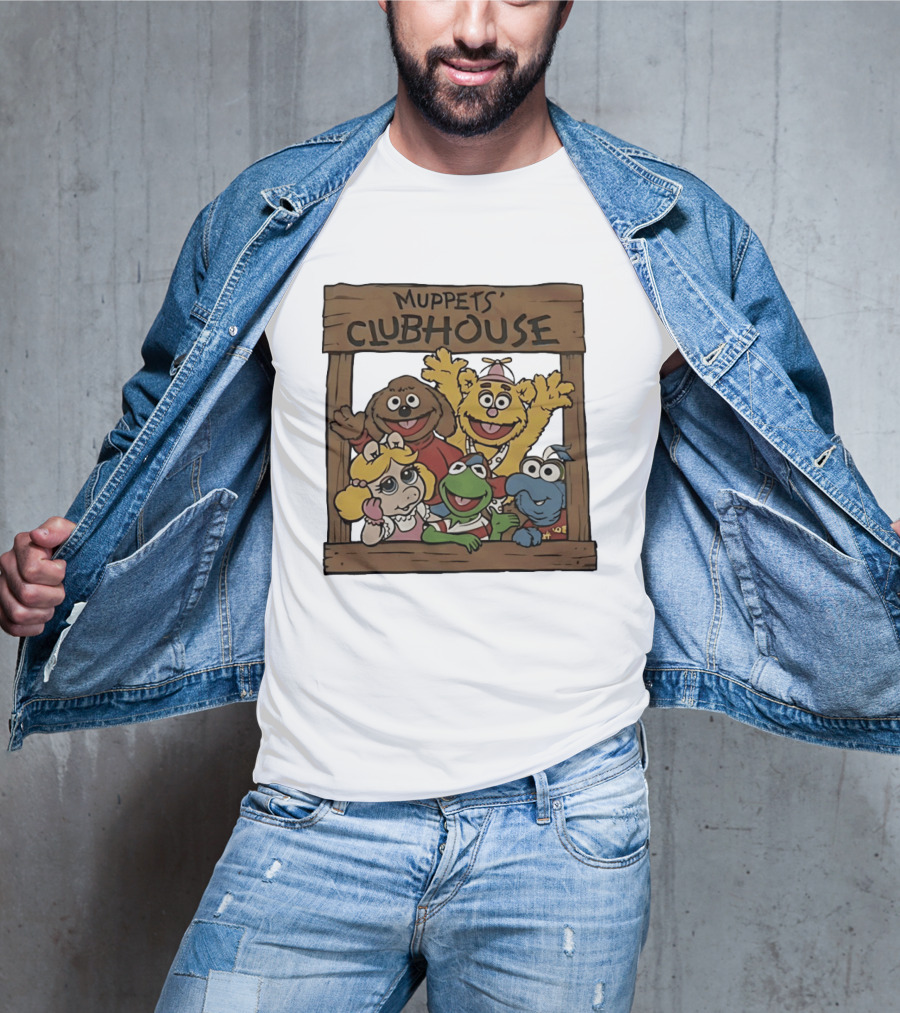 Muppets Clubhouse Characters Kermit Fozzie Gonzo Miss Piggy Rowlf T-Shirt
