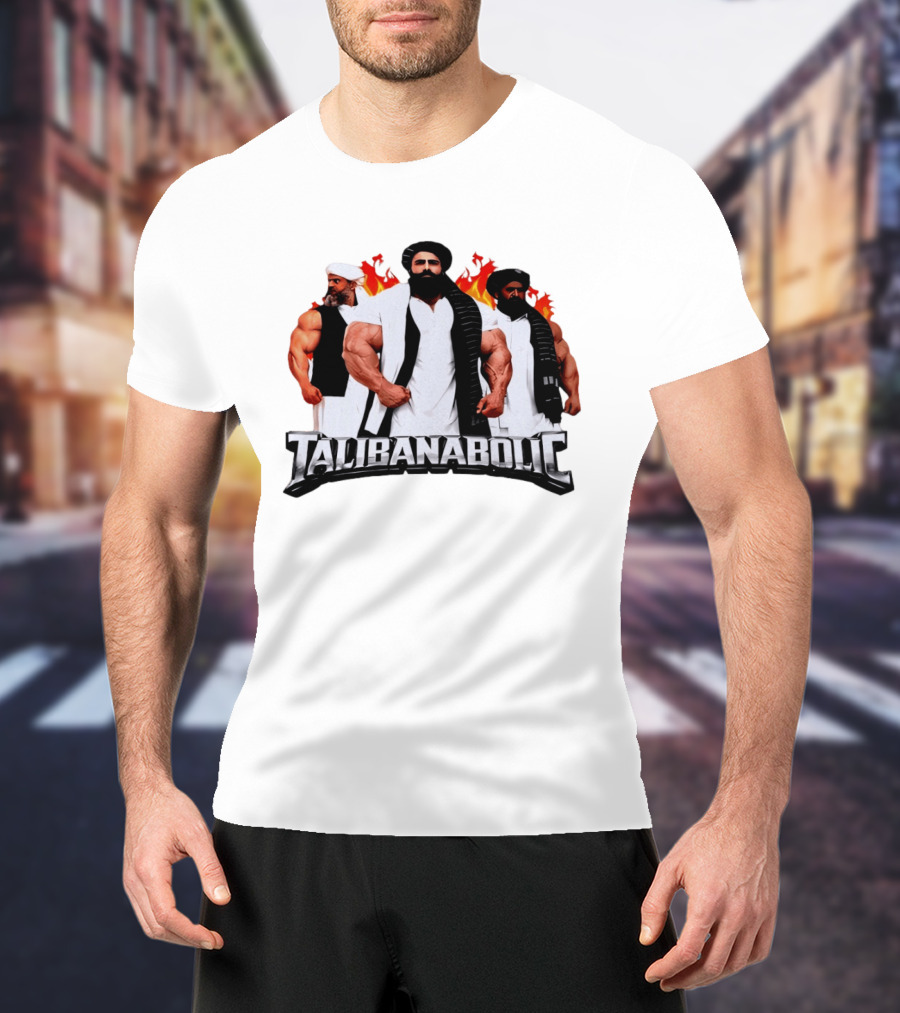 Talibanabolic Bodybuilders With Flames T-Shirt