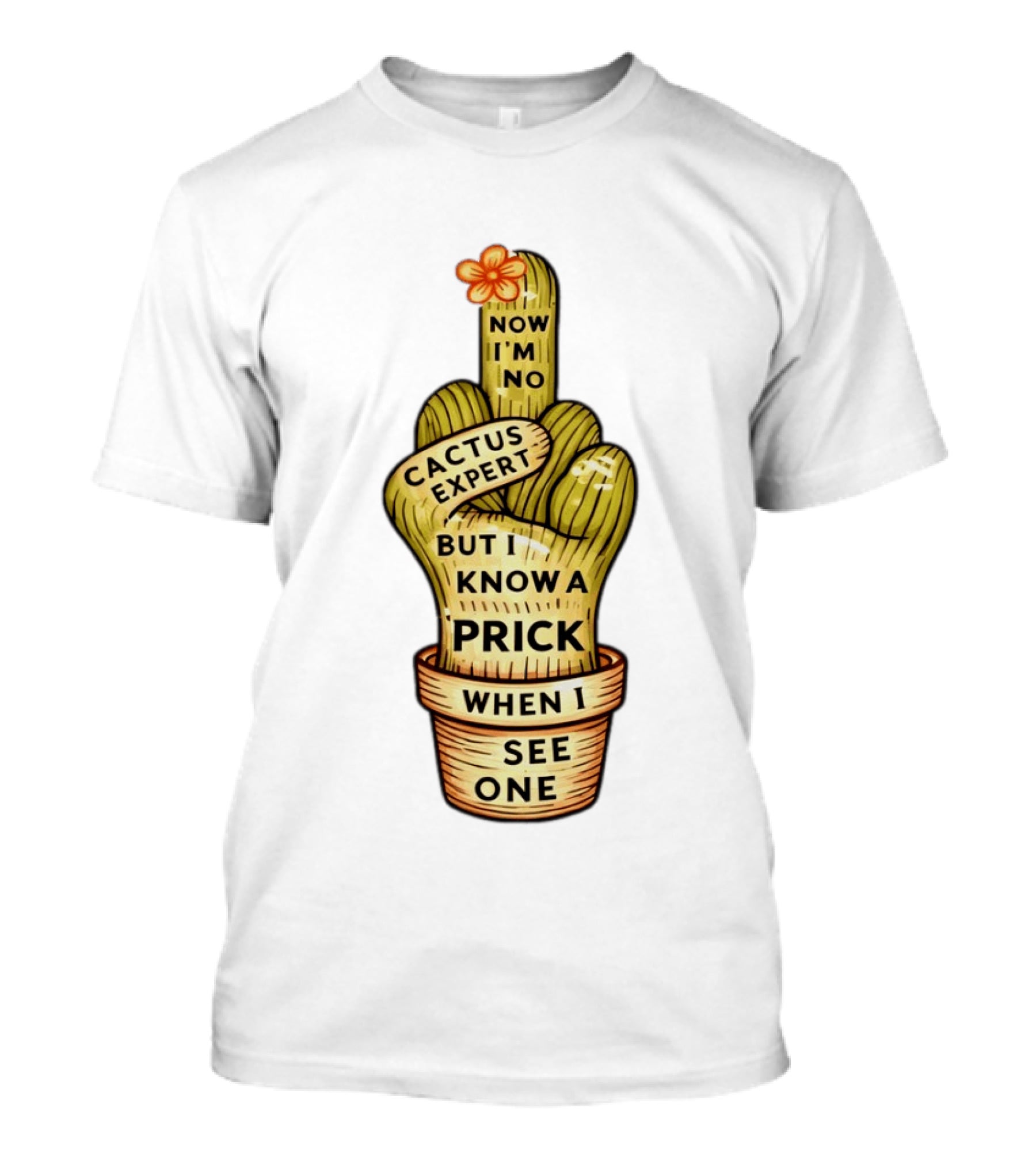 Cactus Expert Prick When I See One Middle Finger Now I'm No T-Shirt