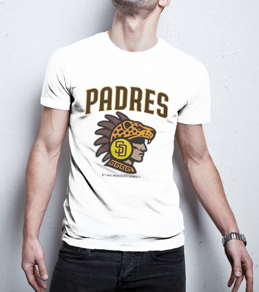 San Diego Padres MLB Mexico City Series 2026 Aztec Jaguar Warrior T-Shirt