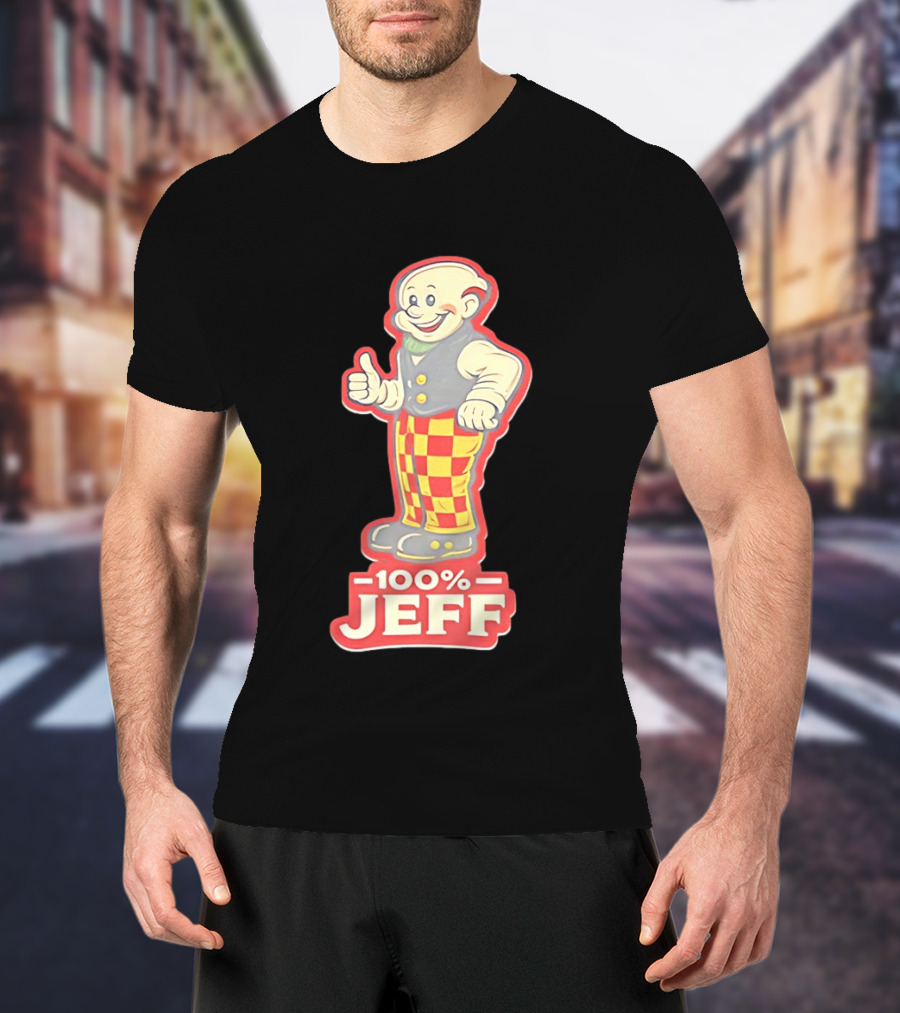 100 Percent Jeff Thumbs Up Character Checker Pants T-Shirt